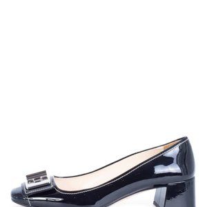 PRADA Patent Leather Whipstitch Trim Pumps - Size 7